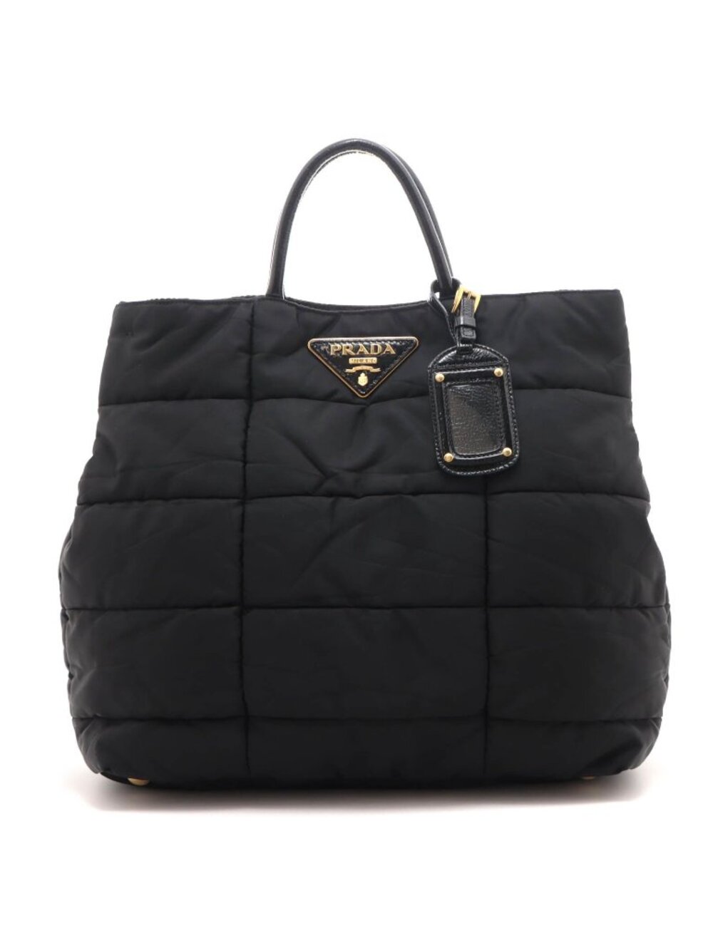 Prada 2-Way Black Nylon Patent Tote Bag